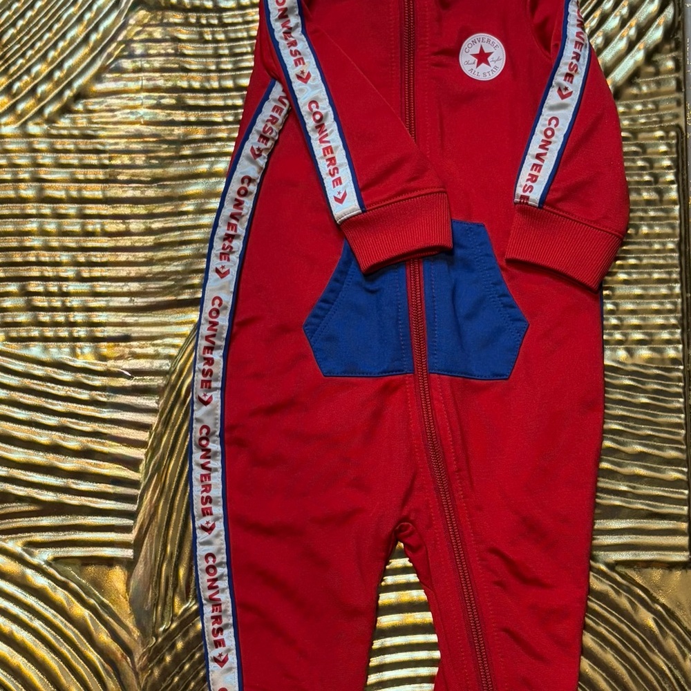 Converse Kids Red and Blue Footie - Picture 3 of 5